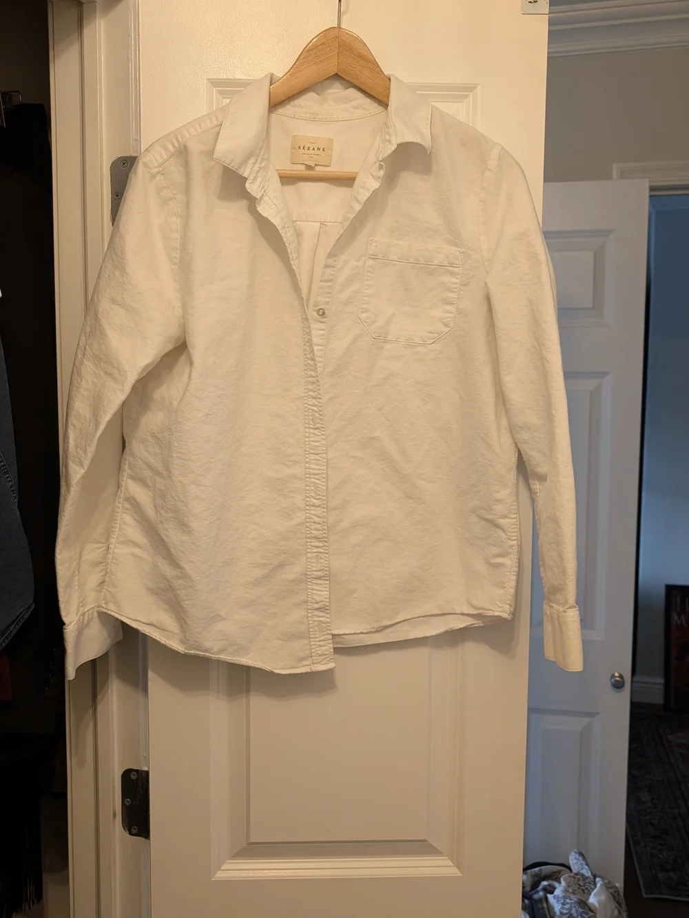 Sezane Tomboy Classic White Button-Down Shirt - Picture 9 of 12